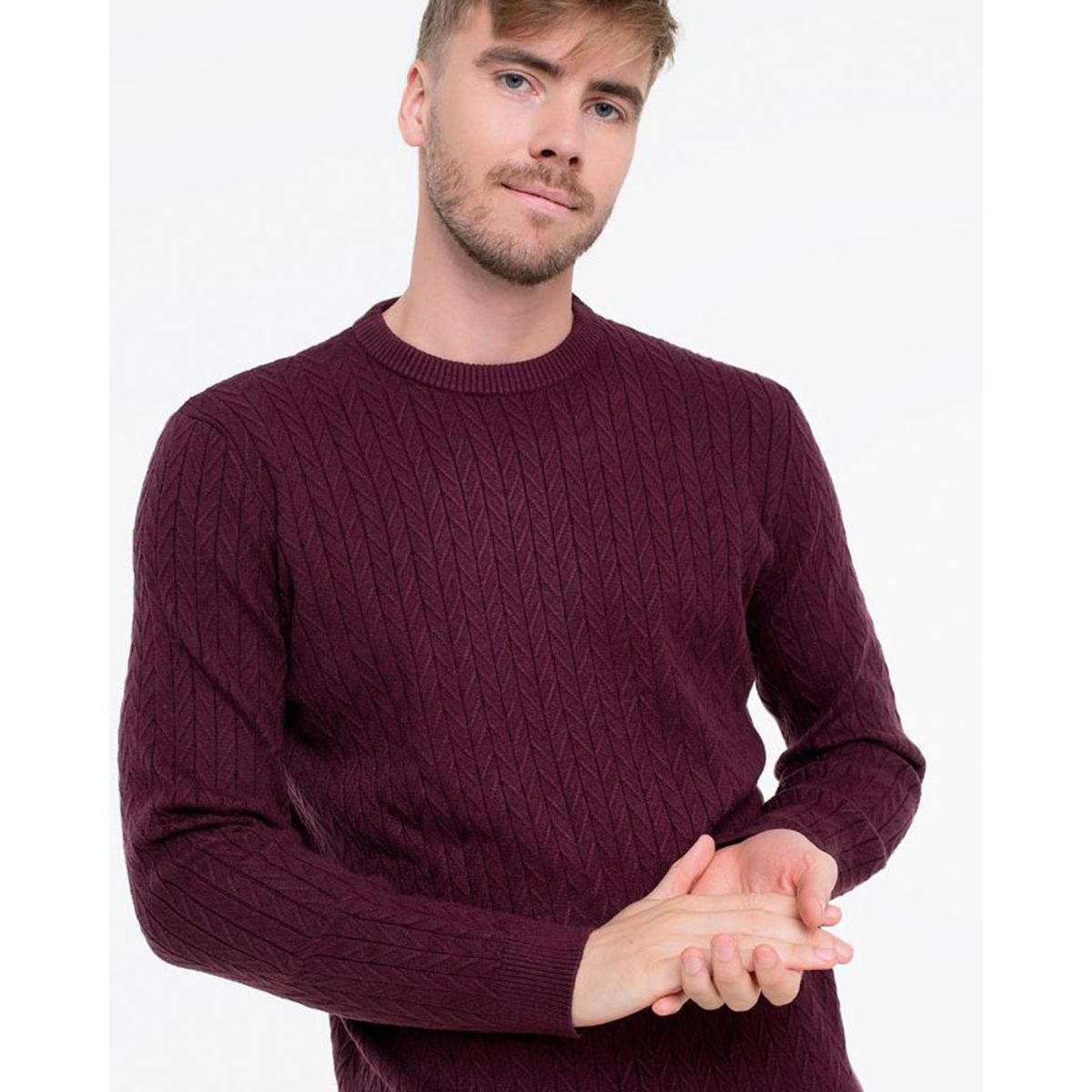 GUESS - Sweater Ls Cn Ivan Chevron Morado