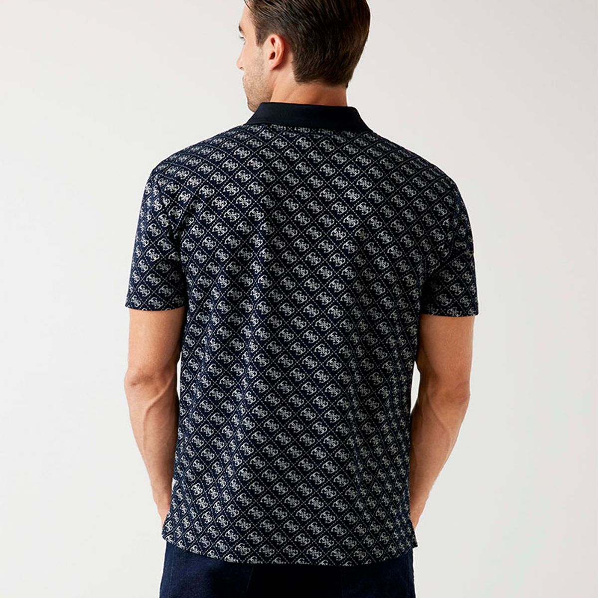 GUESS - Polera Ss G Jacquard Polo Azul