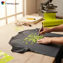 NEON - Vinilos Textil Pu Termotransferible Amarillo FLUOR 50 Cm X Mts
