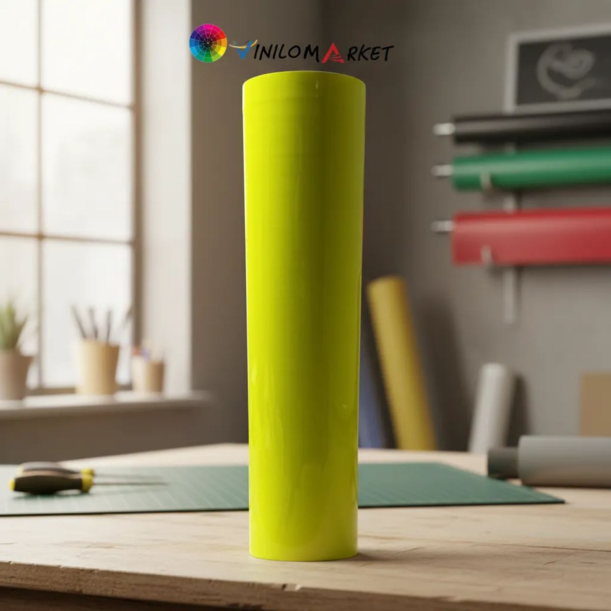 NEON - Vinilos Textil Pu Termotransferible  Amarillo FLUOR 50 Cm X Mts