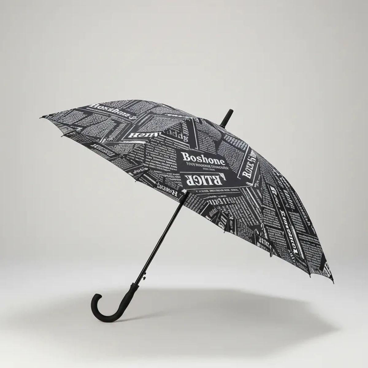 GENERICO - Paraguas 95cm Diseño Periódico 8 Varillas