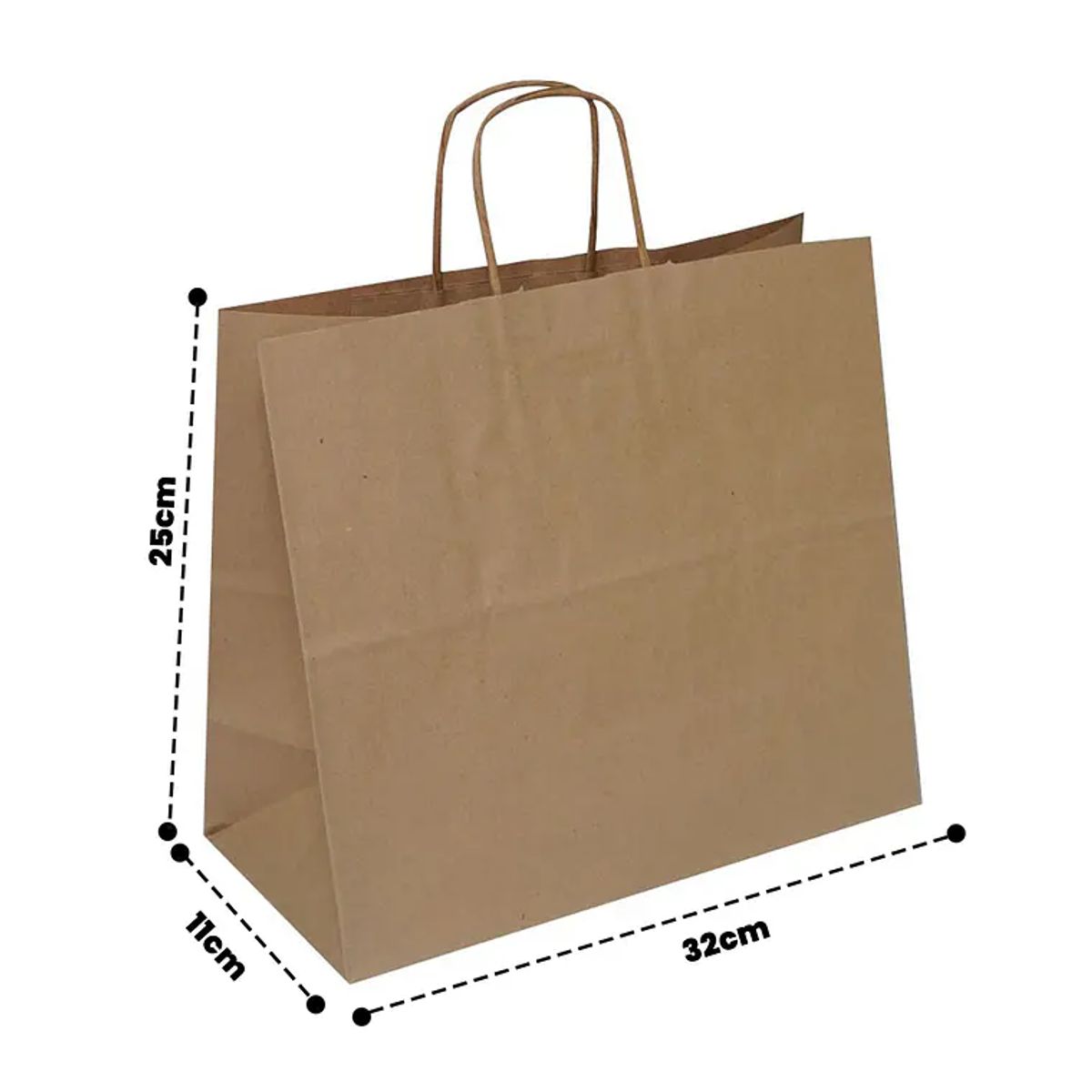 GENERICO - Bolsas Papel Kraft 12 Unidades 32x25x11cm