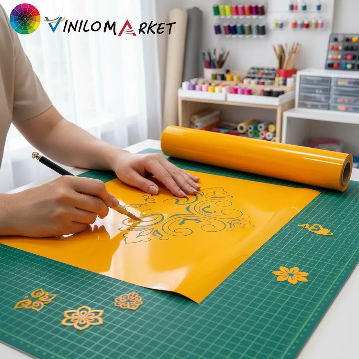 NEON - Vinilos Textil Pu Termotransferible Amarillo Oscuro 50 Cm X Mts