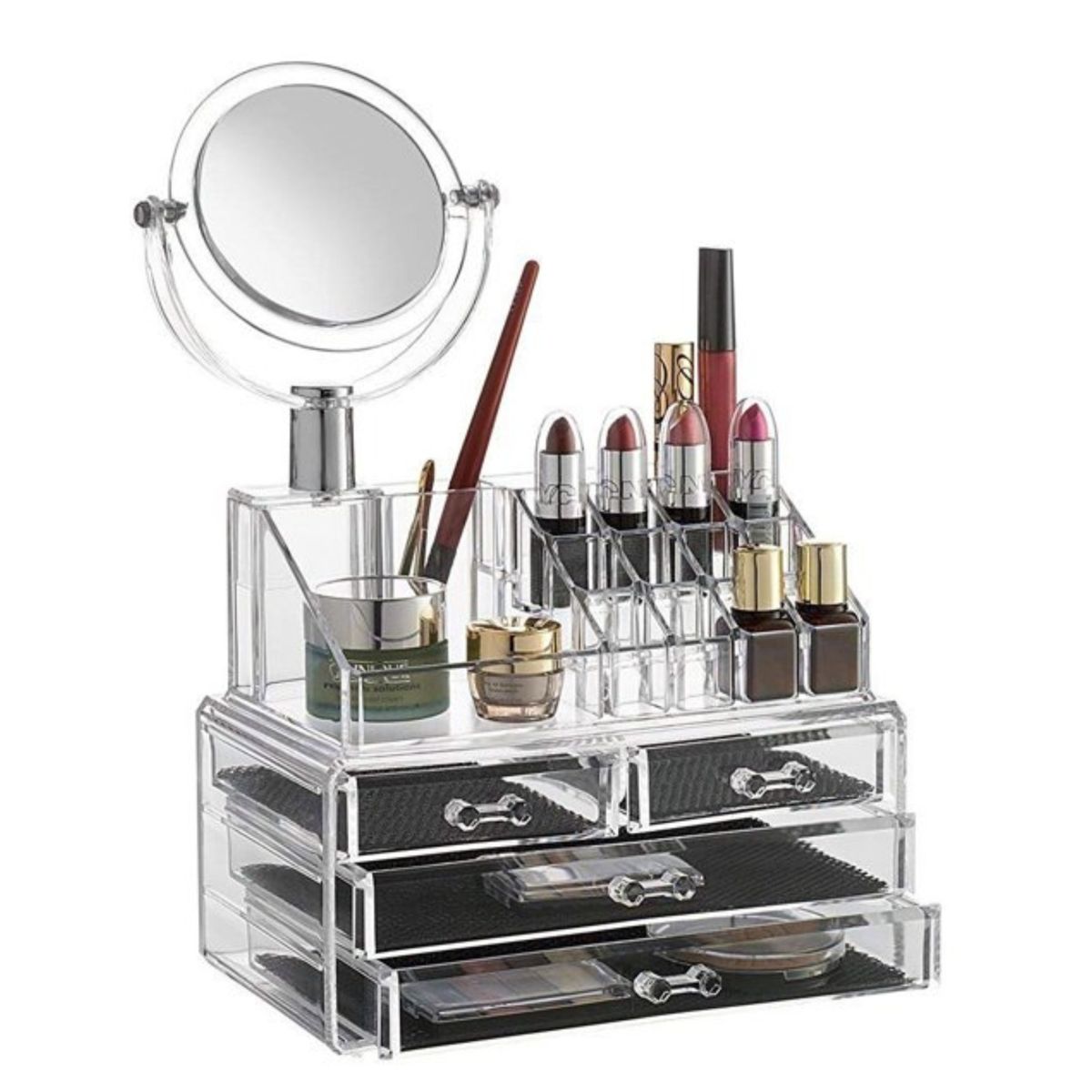 GENERICO - Organizador De Maquillaje Cosmetiquerojoyero + Espejo
