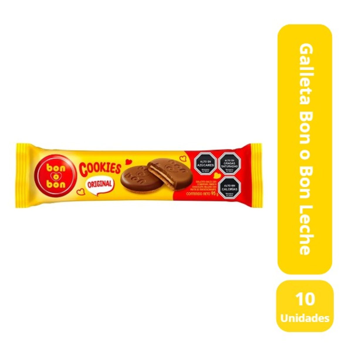 ARCOR - Pack 10 Galleta Bon O Bon Leche 95 Gr