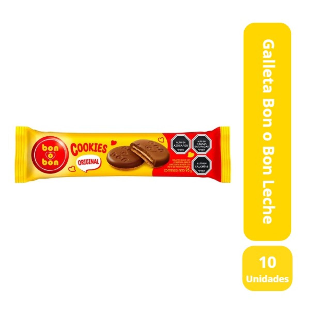 ARCOR - Pack 10 Galleta Bon O Bon Leche 95 Gr