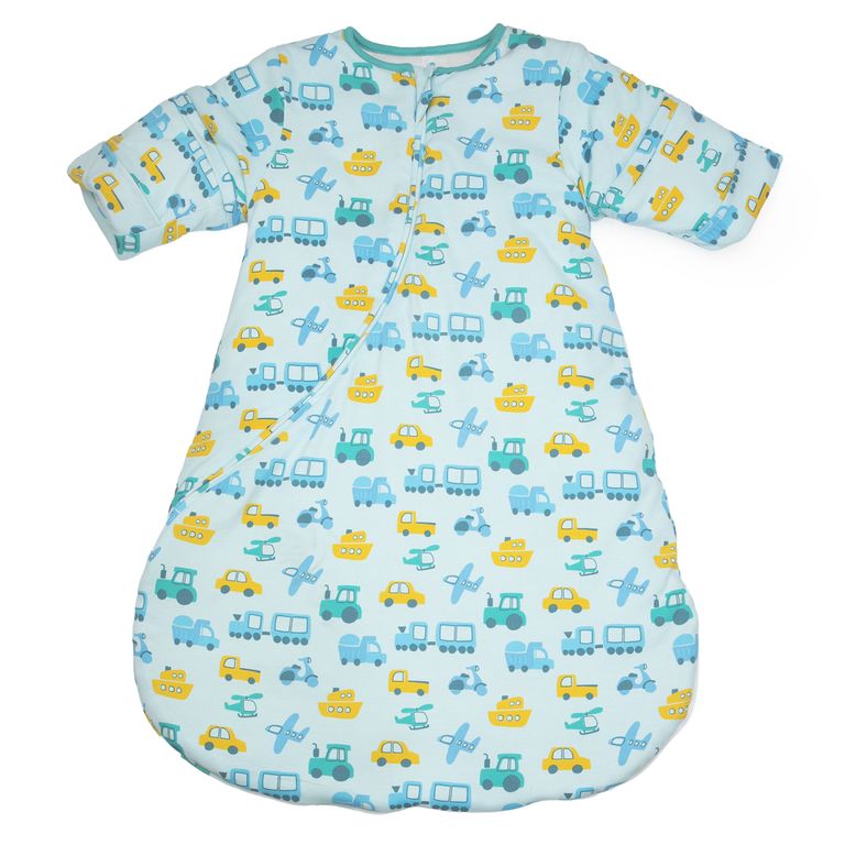 Saco de dormir bebe TOG 3.5 gota mangas removibles autos Celeste 0-6 MESES