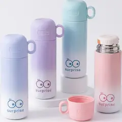 GENERICO - Termo Infantil 450ml Acero - Diseño Degradado con Taza y Asa