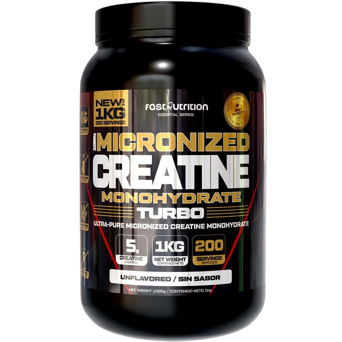 SUPRALABS - Creatina Monohidratada 1kg Turbo 200 porciones