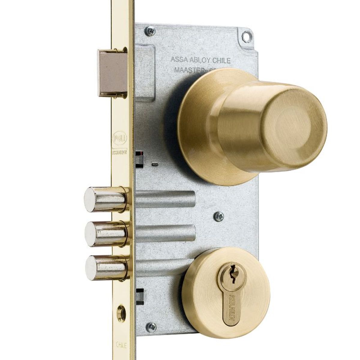 POLI - Cerradura Embutida Poli Urbano B60 Acceso Fijo Bronce