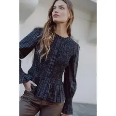 RUPHA - Blusa de Algodón Cuadros Amelie