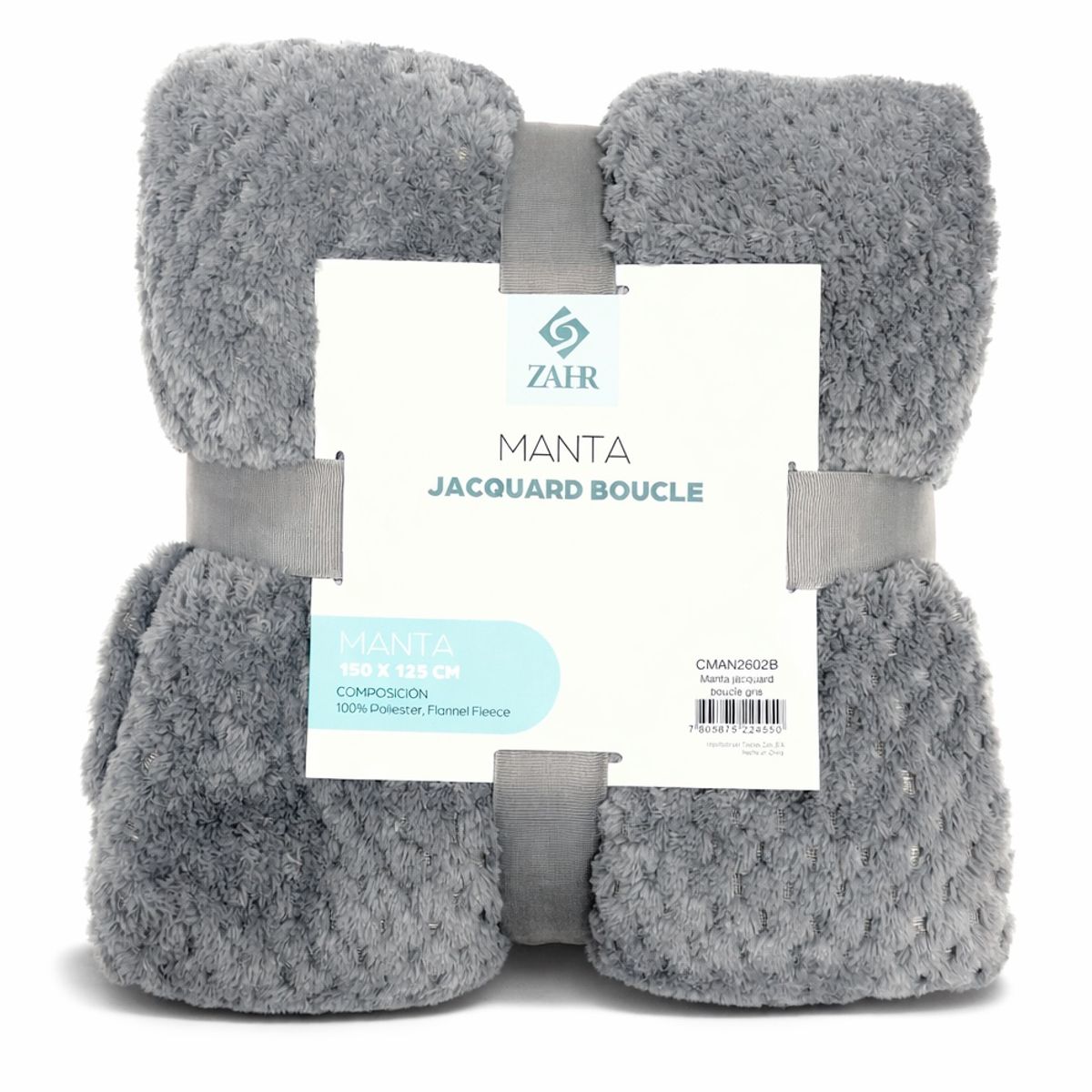 ZAHR - MANTA JACQUARD BOUCLE GRIS