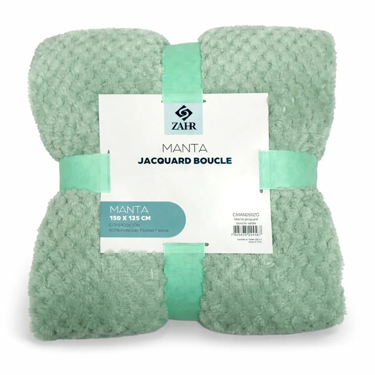 ZAHR - MANTA JACQUARD BOUCLE VERDE