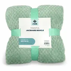 ZAHR - MANTA JACQUARD BOUCLE VERDE