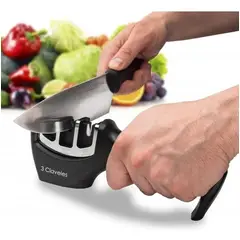 GENERICO - Afilador De Cuchillo Tijera Cocina 3 Etapas Acero Y Cerámica