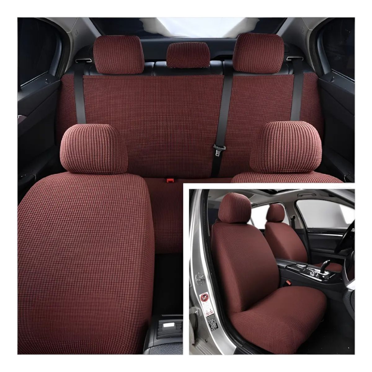 GENERICO - Cubreasiento Texturizado De Auto 3 Piezas