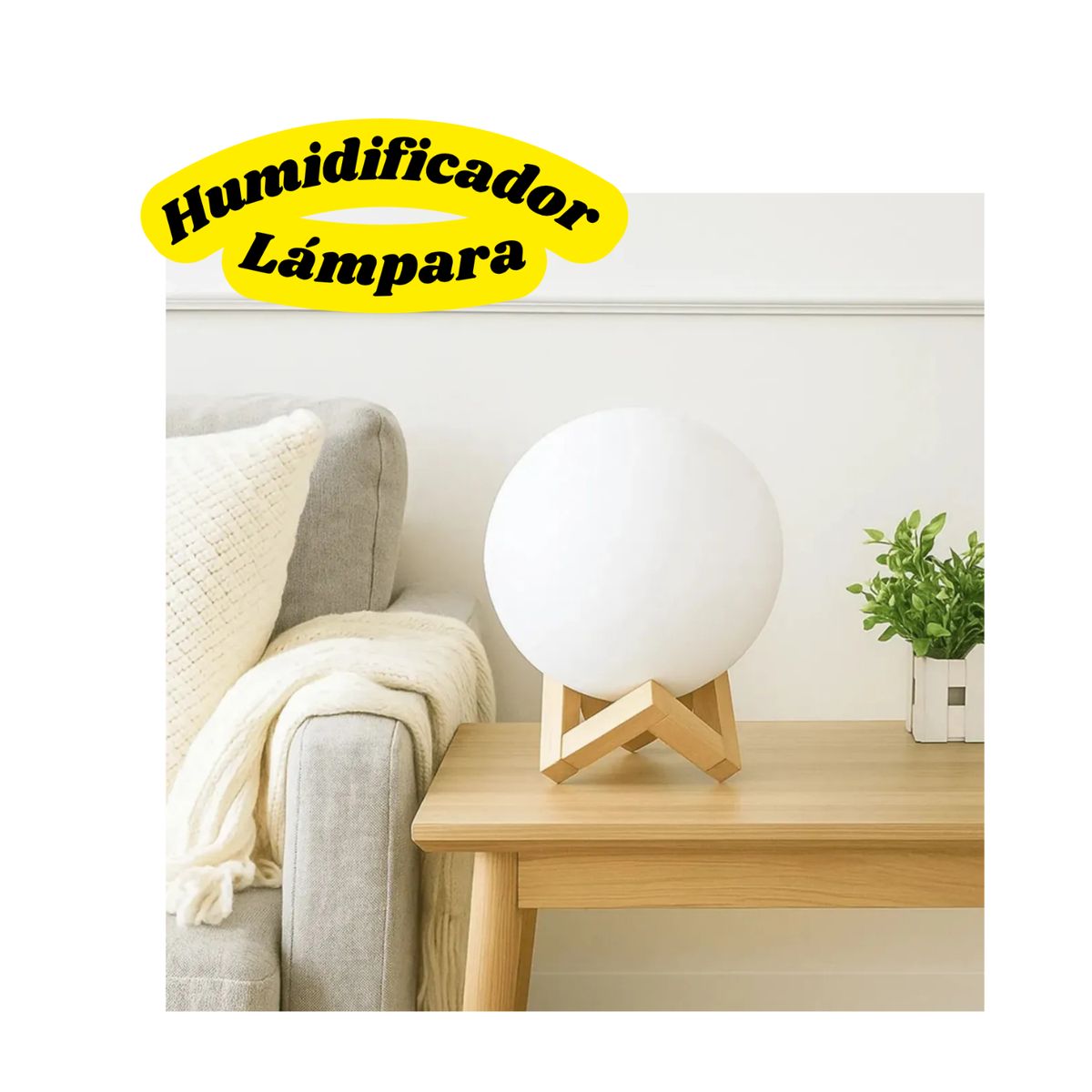 MOVI - Humificador Lámpara Tipo Luna 3D USB Relajación y Aromaterapia