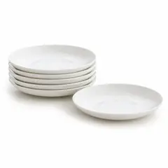 HALLEN - 6 Platillos Té Porcelana Blanca 15cm.