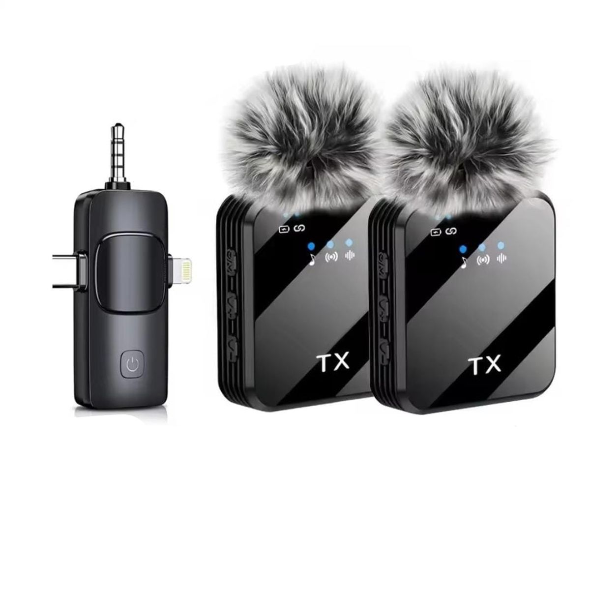 GENERICO - Micrófono Inalámbrico 3 En 1 Mini Para Iphone/Android/Camara 2 Pzs