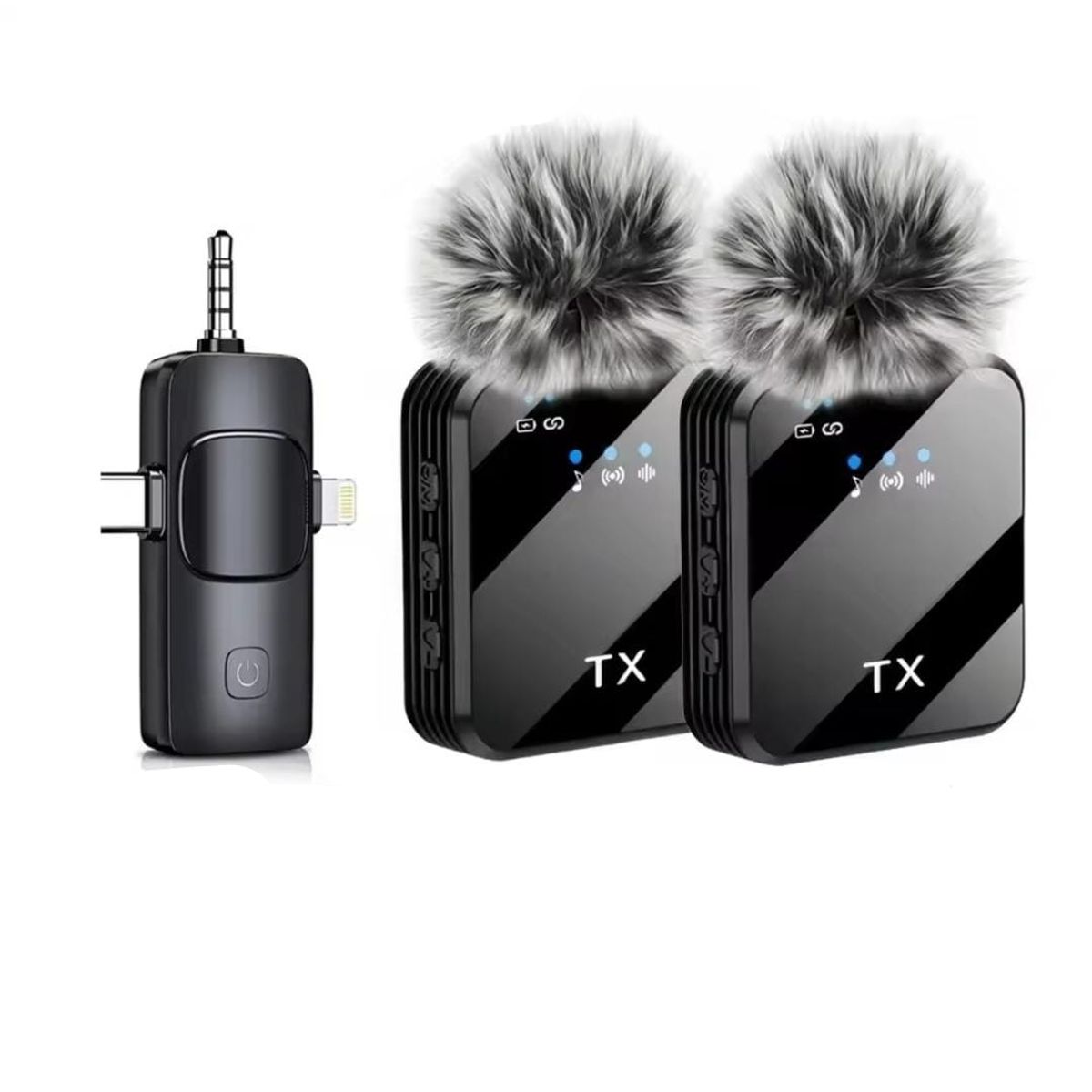 GENERICO - Micrófono Inalámbrico 3 En 1 Mini Para Iphone/Android/Camara 2 Pzs