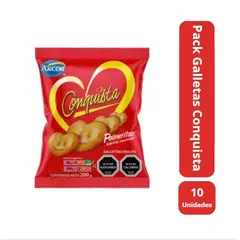 ARCOR - Pack 10 Galletas Conquista Palmeritas 200 Gramos