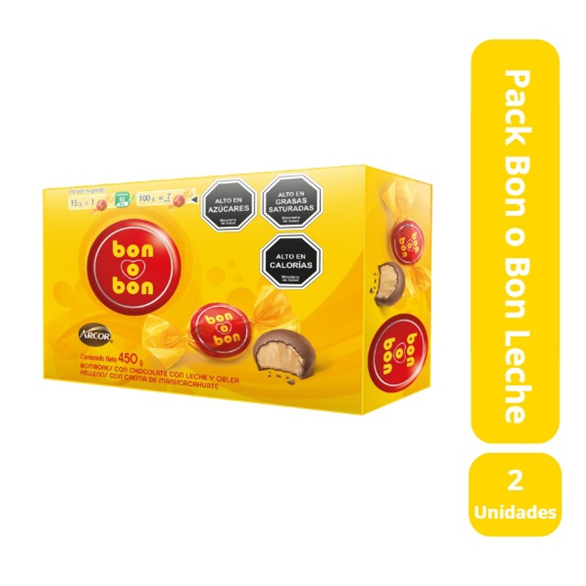 ARCOR - Pack 2 Cajas Bon o Bon 450 grs