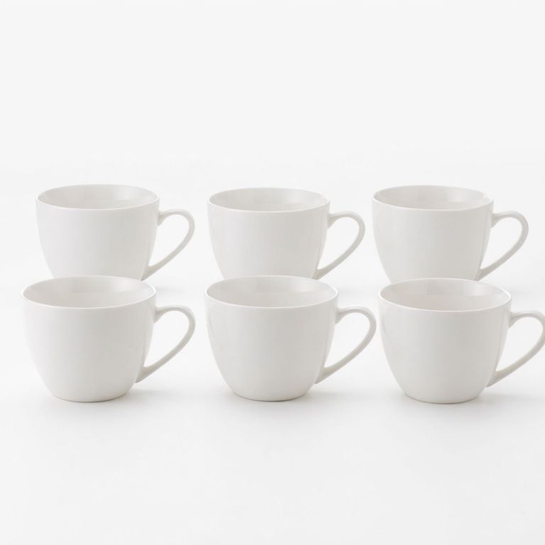 6 Tazas Te Porcelana Blanca 260ml -