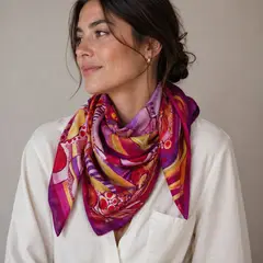 POLLINI - Pañuelo Mujer Diseño contemporáneo grande Bordó