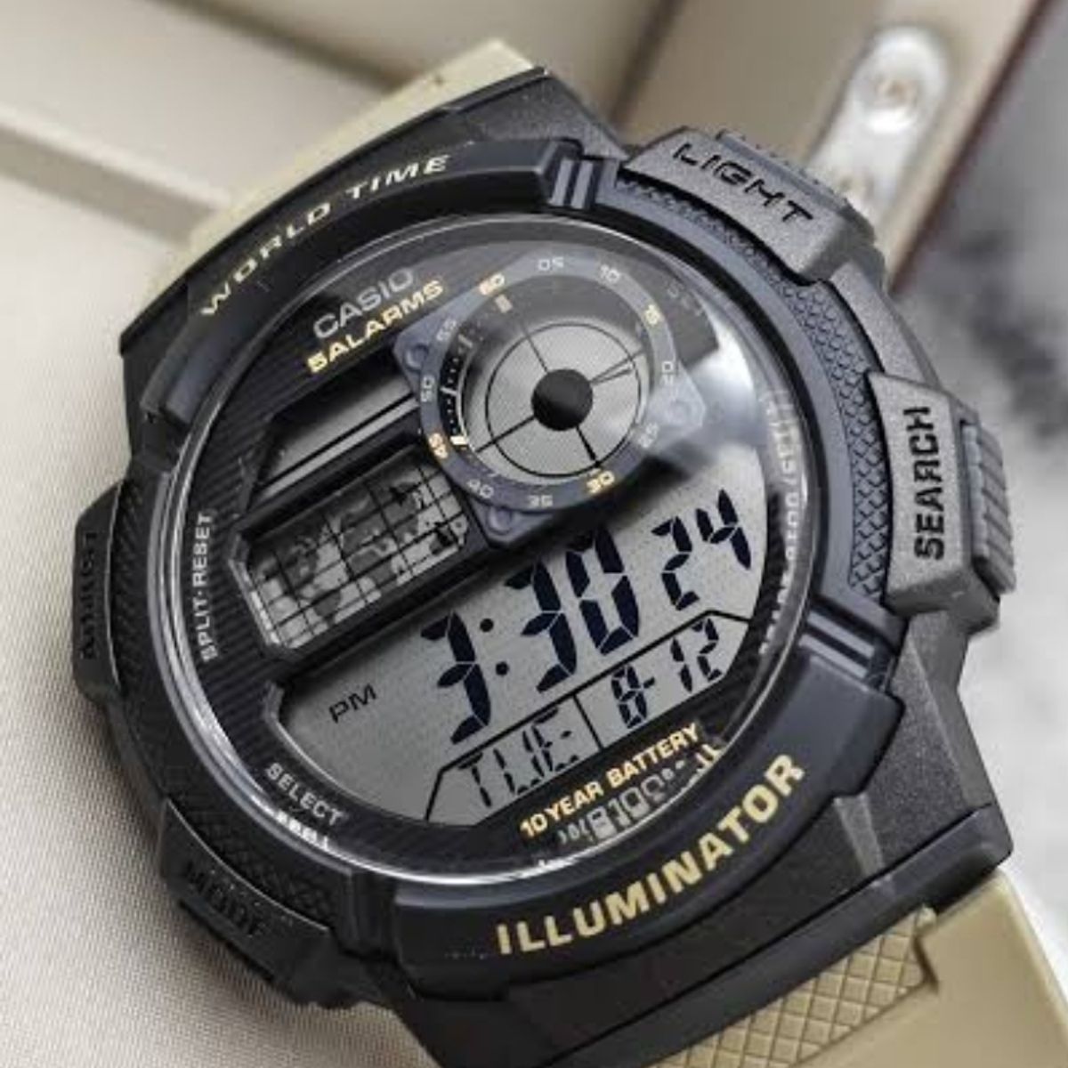 CASIO - RELOJ CASIO AE1000W-5AV HOMBRE DEPORTIVO WORLD TIME WR100M