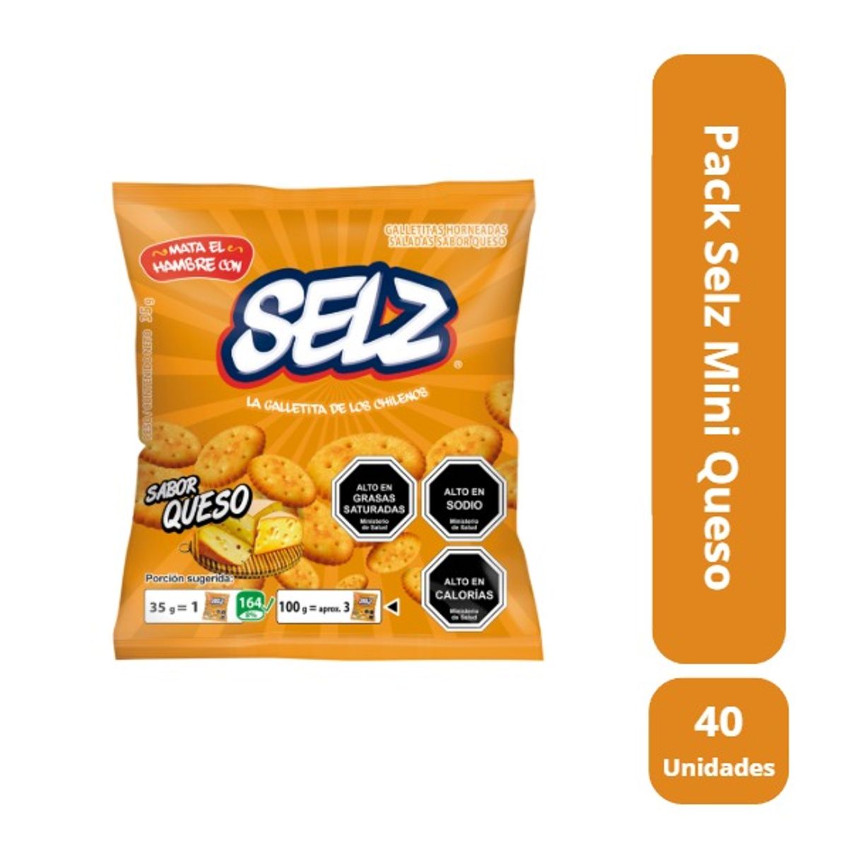 ARCOR - Pack 40 unidades Galletas Mini Selz Queso 35 Gr c/u