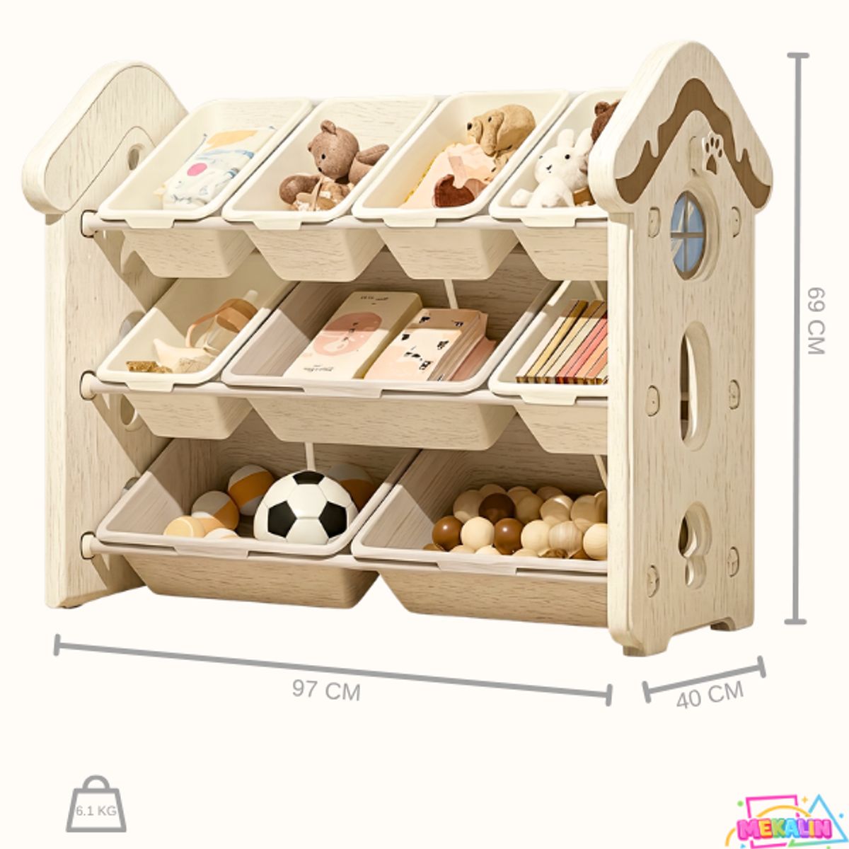 GENERICO - Organizador De Juguetes Niños Estante Infantil 67x38x66cm