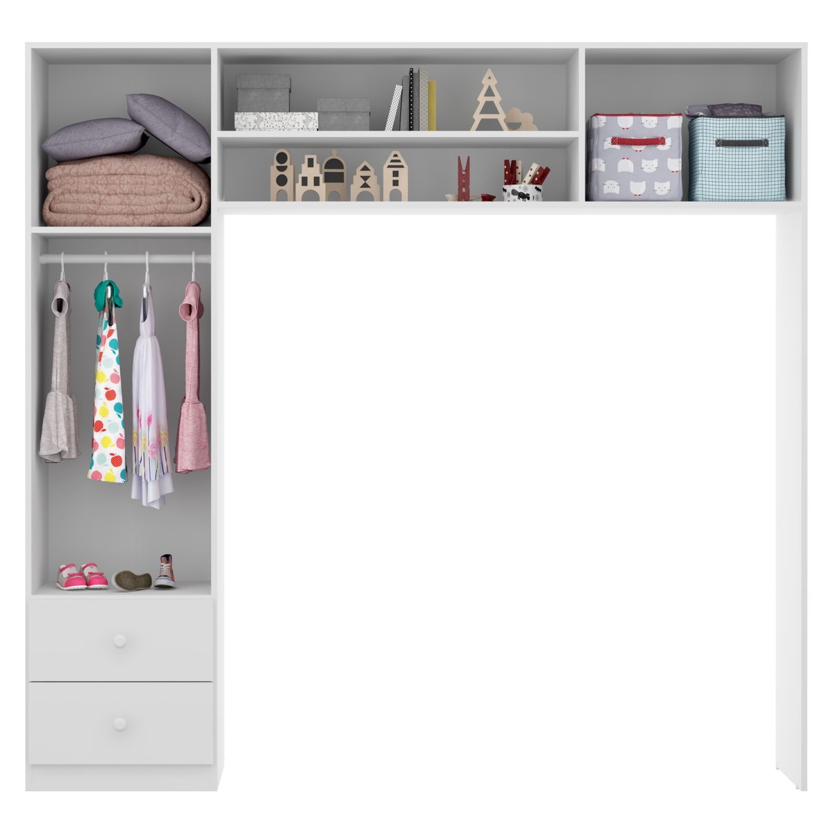 KIDSCOOL - Ropero 2 Puertas Blanco Essencial Kidscool