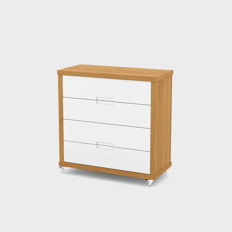 Cómoda Tutto Blanca Caramelo 4 Cajones