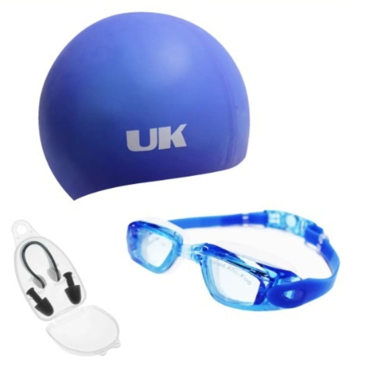 UK TIME - Pack De Natación Lente De Natacion Ocean, Gorro Y Tapones