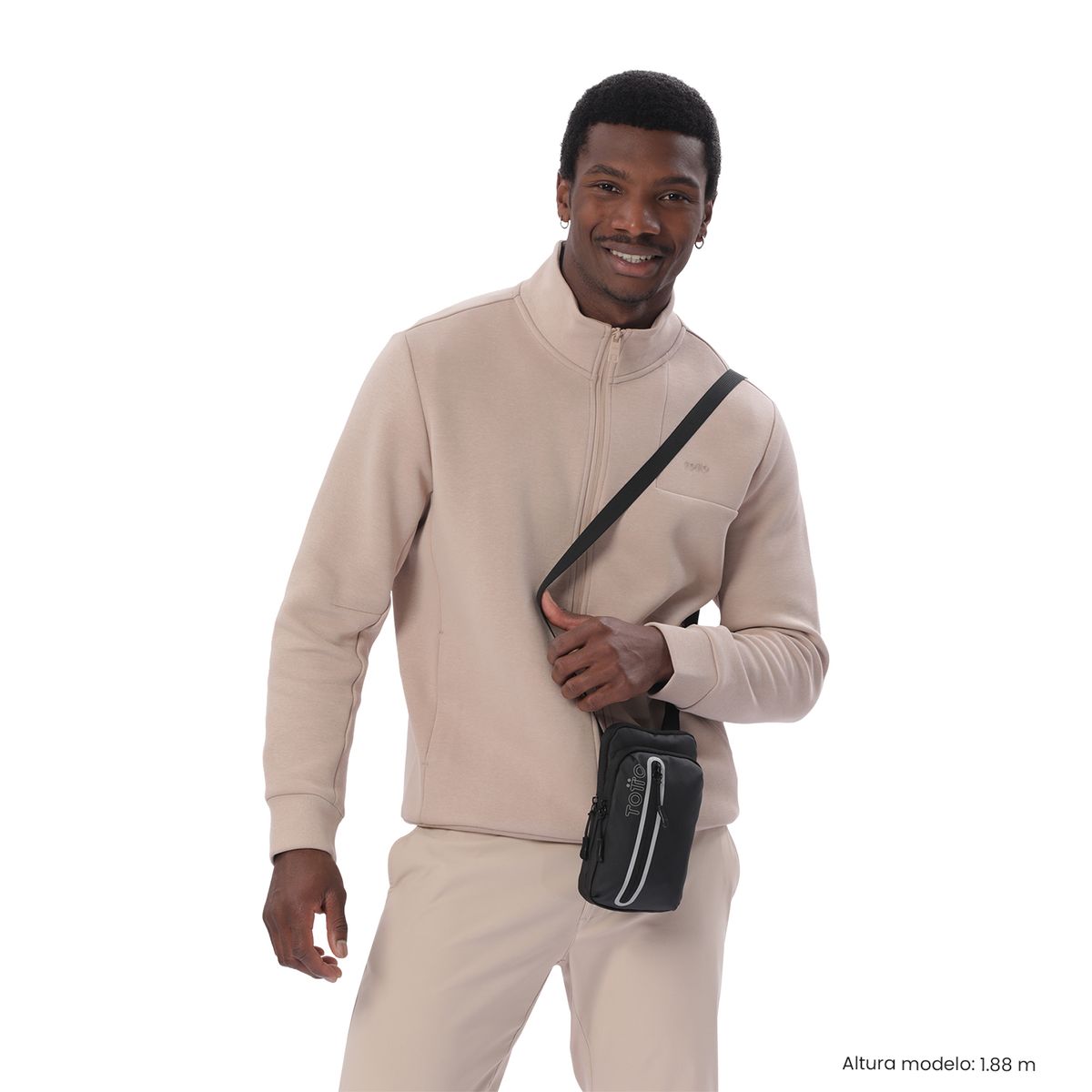 TOTTO - Bolso para Hombre Sprint tipo Crossbody Pequeño Negro