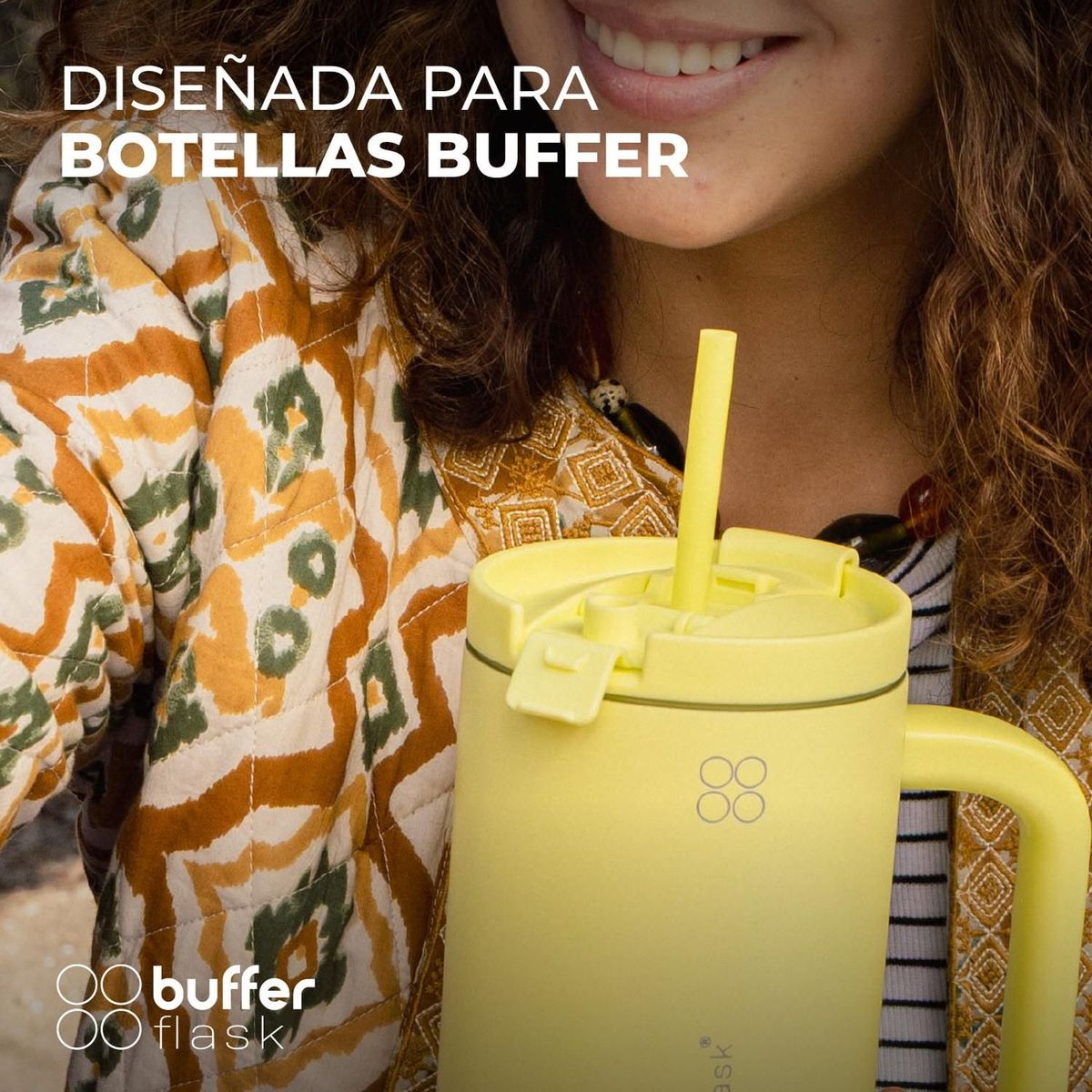 BUFFER FLASK - Tapa para Vaso Termico Mug Buffer 1,2 Lt Acero Inoxidable Frio Y Calor Bora Bora 3 - Amarillo