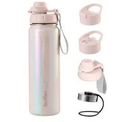 BUFFER FLASK - Termo Botella Agua Termica Acero Inox + Tapas - Rosa
