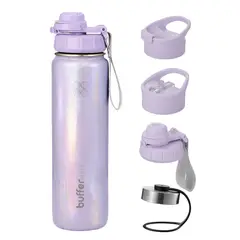 BUFFER FLASK - Termo Botella Agua Termica Acero Inox + Tapas - Purpura