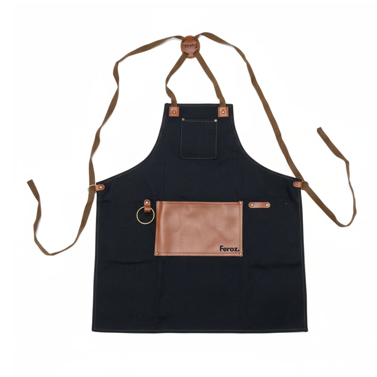 FEROZ - Pechera Parrillera Criolla Negra Ajustable