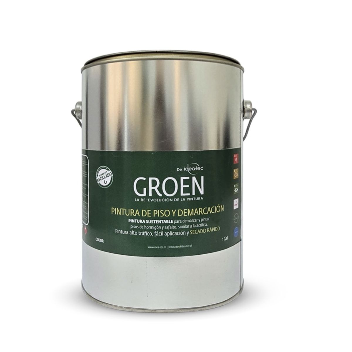 IDEA TEC - Pintura pisos alto tráfico Groen 3,8L blanco