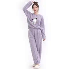 GENERICO - Pijama Mujer Plush Trenzado Invierno Set Calido Pochacco