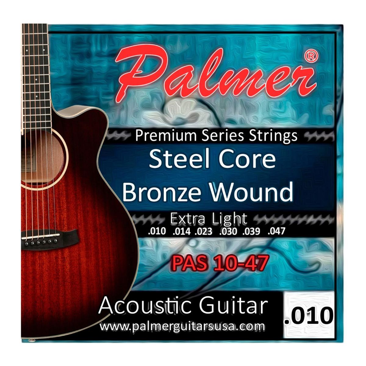 PALMER - Set de Cuerdas Guitarra Acústica Metálica 10-47 Palmer PAS 1047