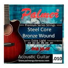 PALMER - Set de Cuerdas Guitarra Acústica Metálica 10-47 PAS 1047