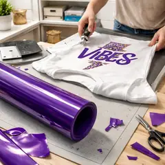 NEON - Vinilos Textil Pu Termotransferible Morado 50 Cm X Mts