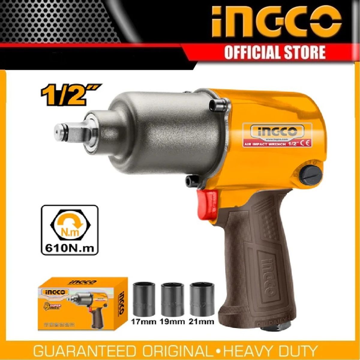 INGCO - Llave Pistola De Impacto Neumatica 1/2 610 Nm Ingco Aiw12562