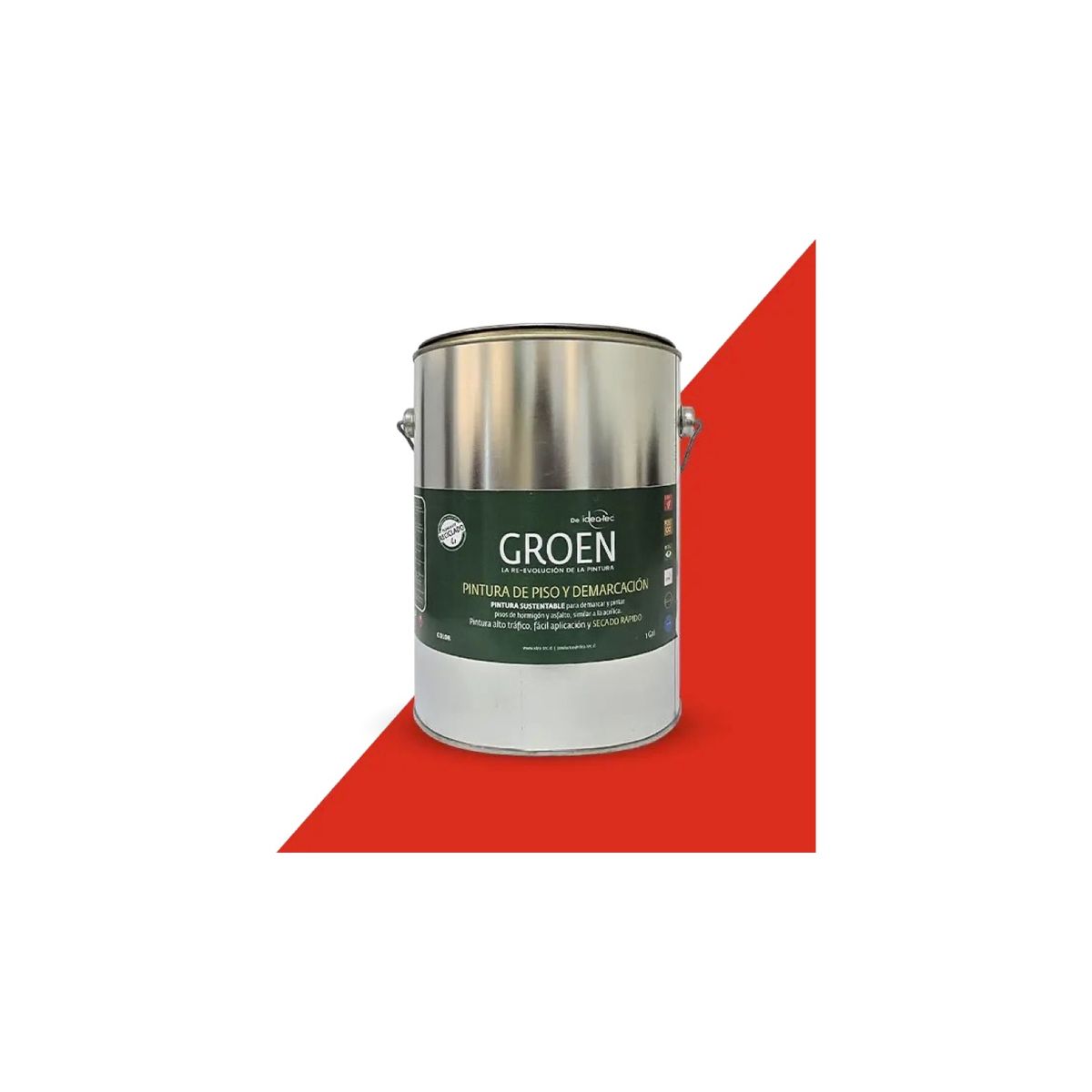 IDEA TEC - Pintura pisos alto tráfico Groen 3,8L rojo