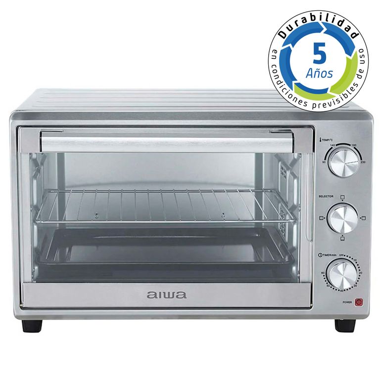 HORNO ELÉCTRICO 60LTS 2200W 60MIN ACERO INOX 90ºC-230ºC AW-OK60