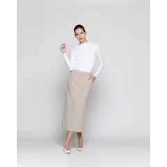 LINEATRE - Falda Mujer Clarissa Beige