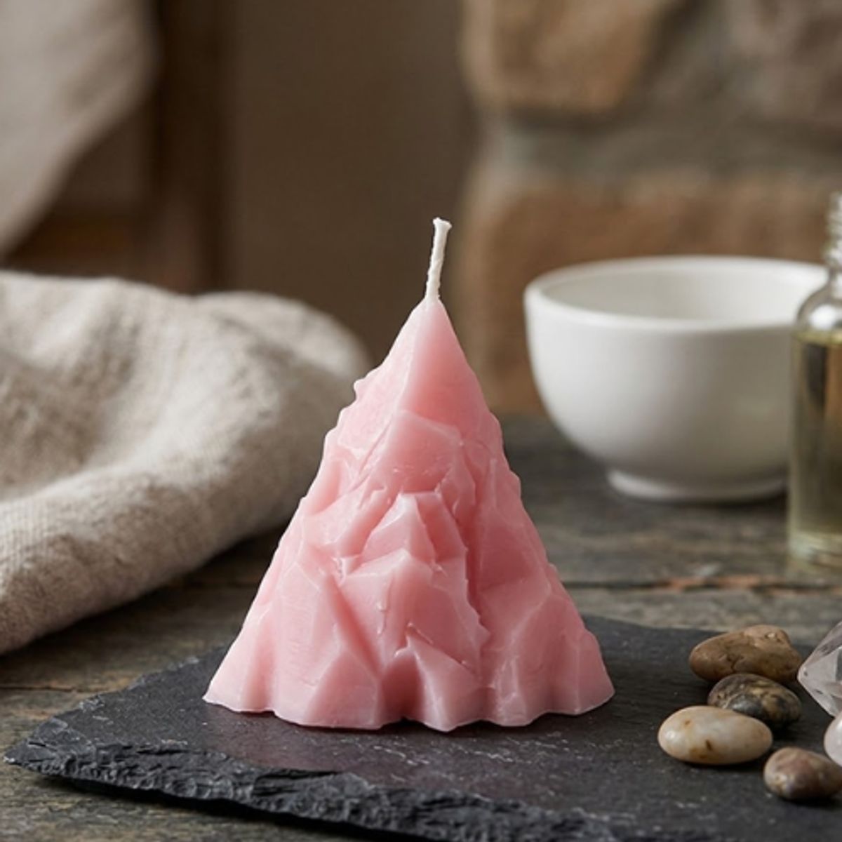 GENERICO - Set 6 Vela Aromática Montaña 7x7cm Rosa