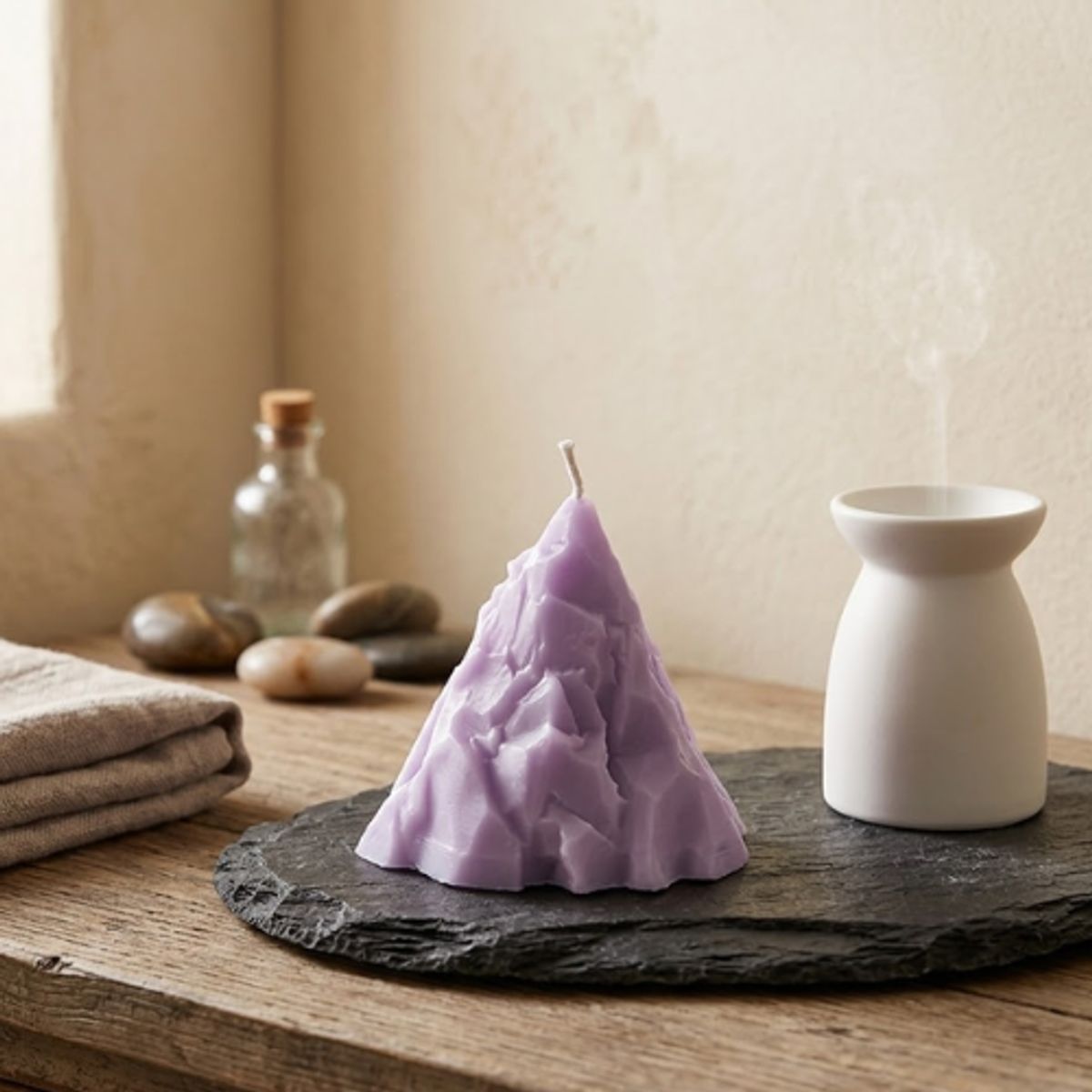 GENERICO - Set 6 Vela Aromática Montaña 7x7cm Purpura
